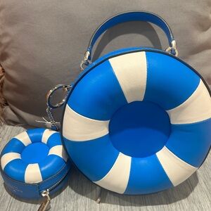 Kate Spade Blue and White Splash Pool Float Cross Body